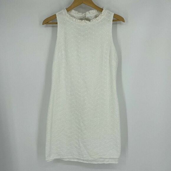 Sail to Sable Dress Eyelet Ruffle Neck - Picture 1 of 7